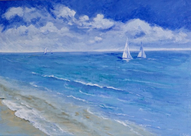 Sailing - acrylic on canvas - 70 x 50cms